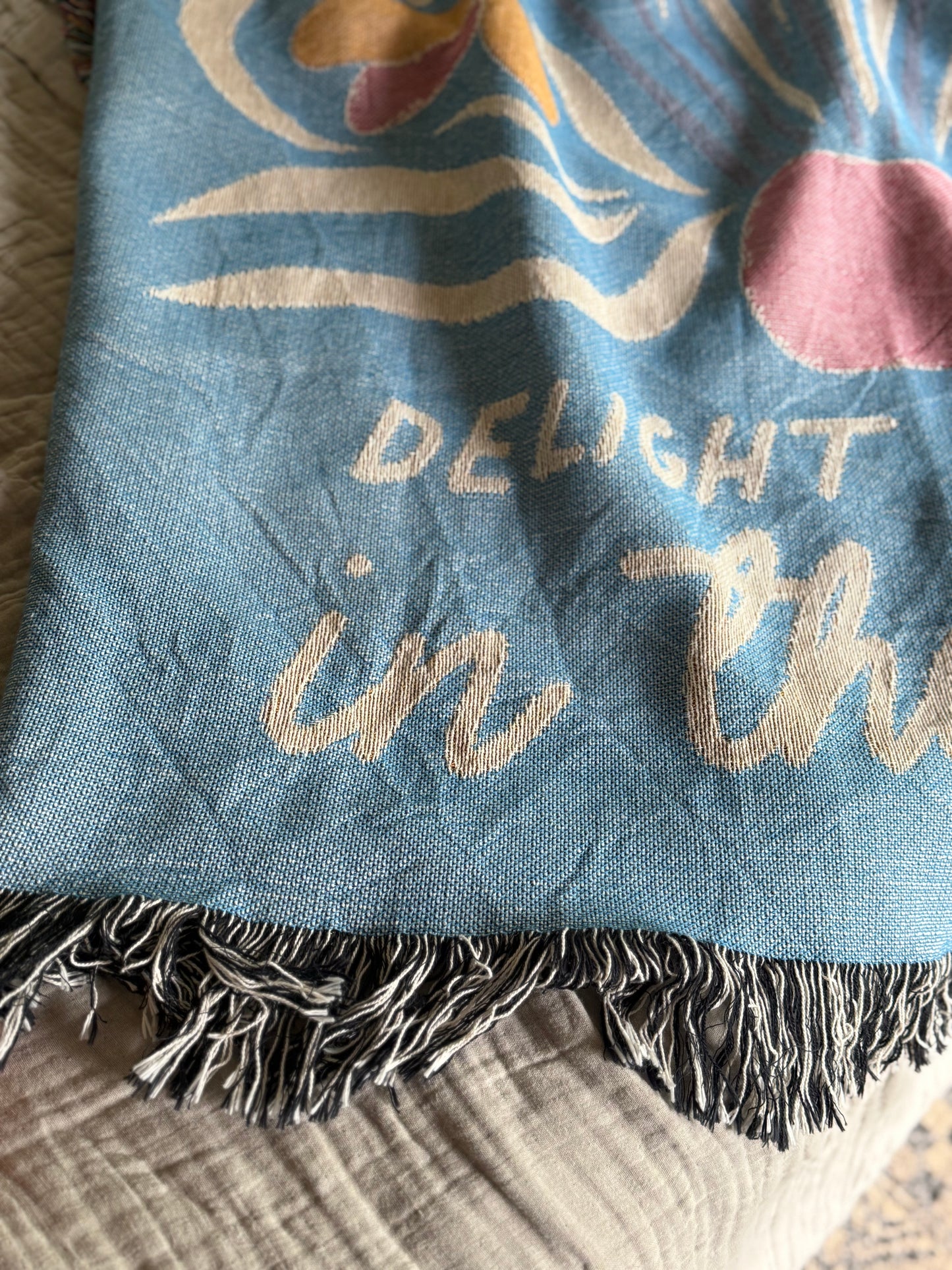 delight yourself in the lord woven blanket