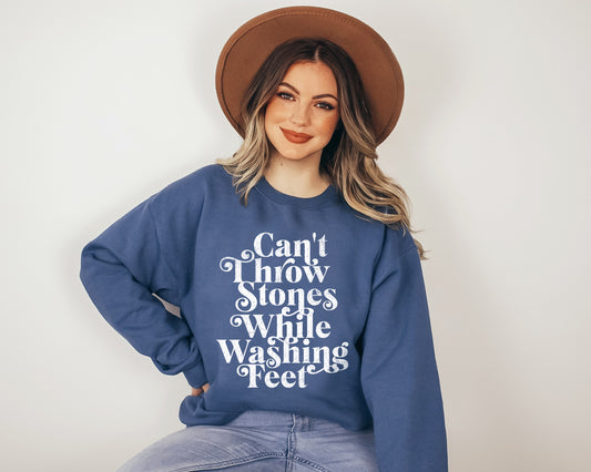 can't throw stones while washing feet