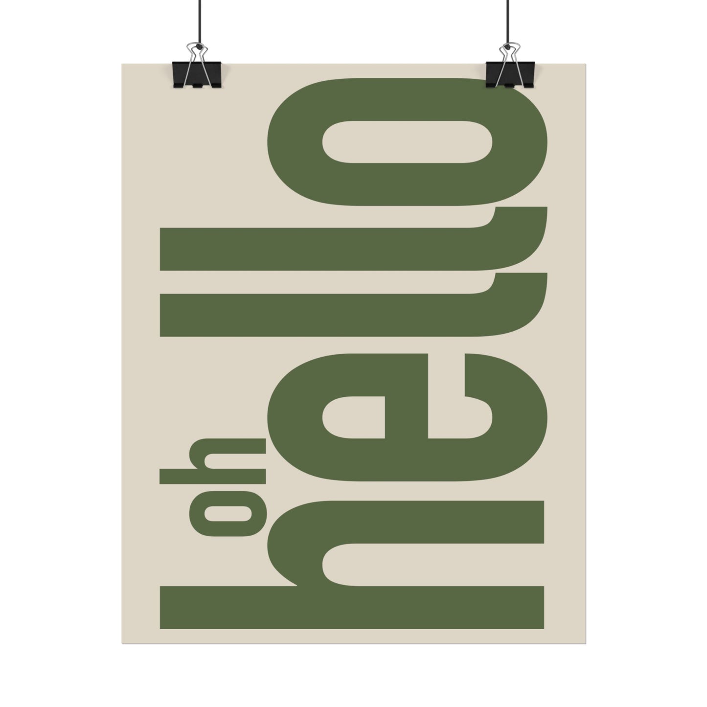 Oh Hello Print Modern Typography Poster