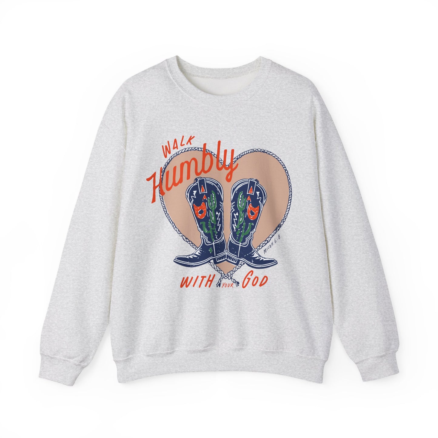 walk humbly with your god cowgirl boots sweatshirt