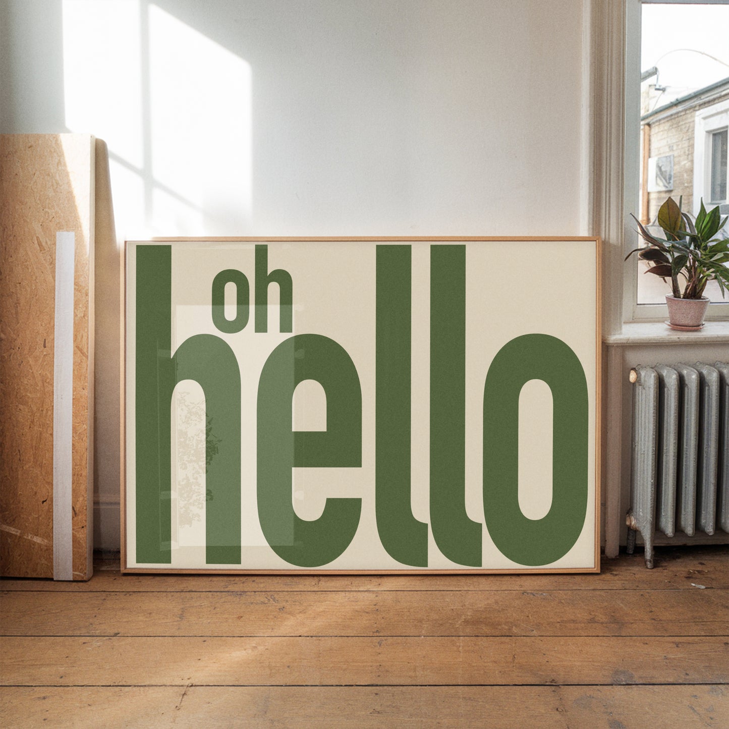 Oh Hello Print Modern Typography Poster