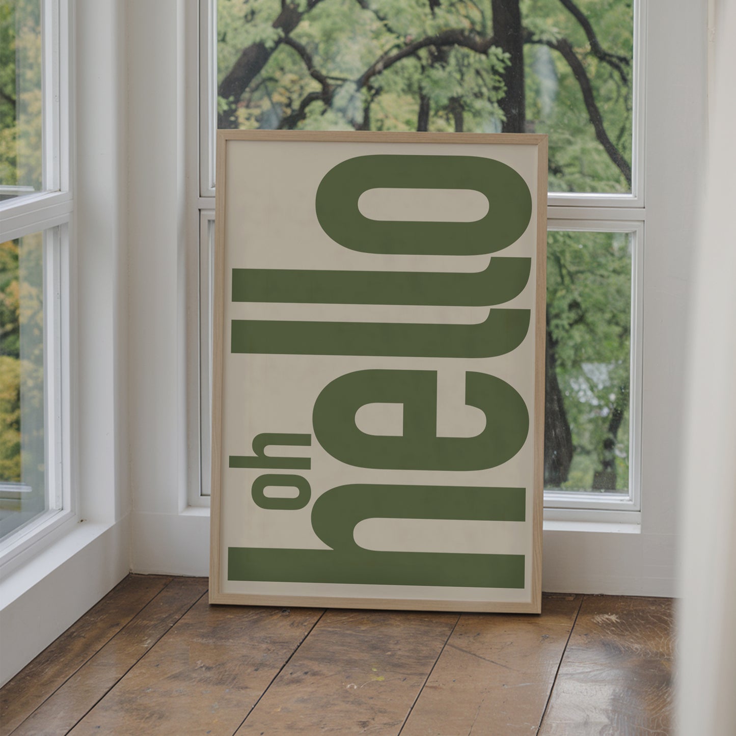 Oh Hello Print Modern Typography Poster