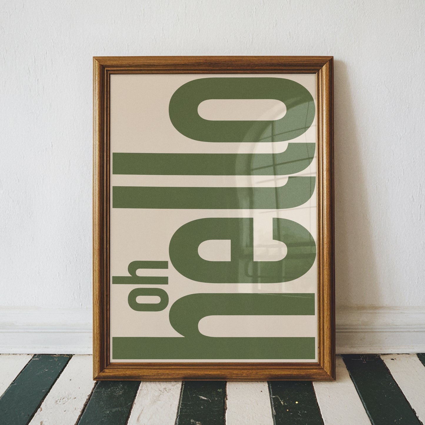 Oh Hello Print Modern Typography Poster
