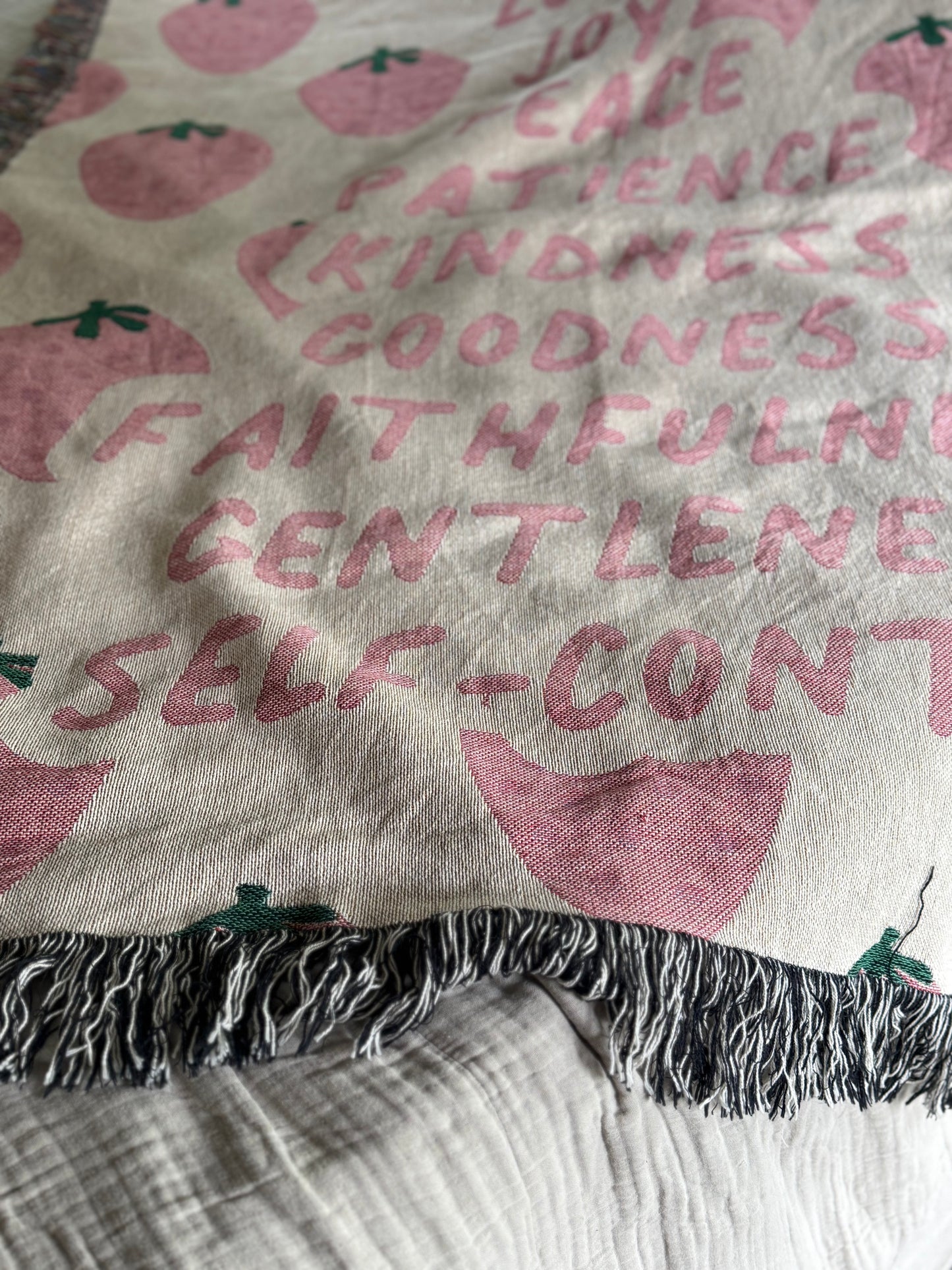 fruit of the spirit woven blanket