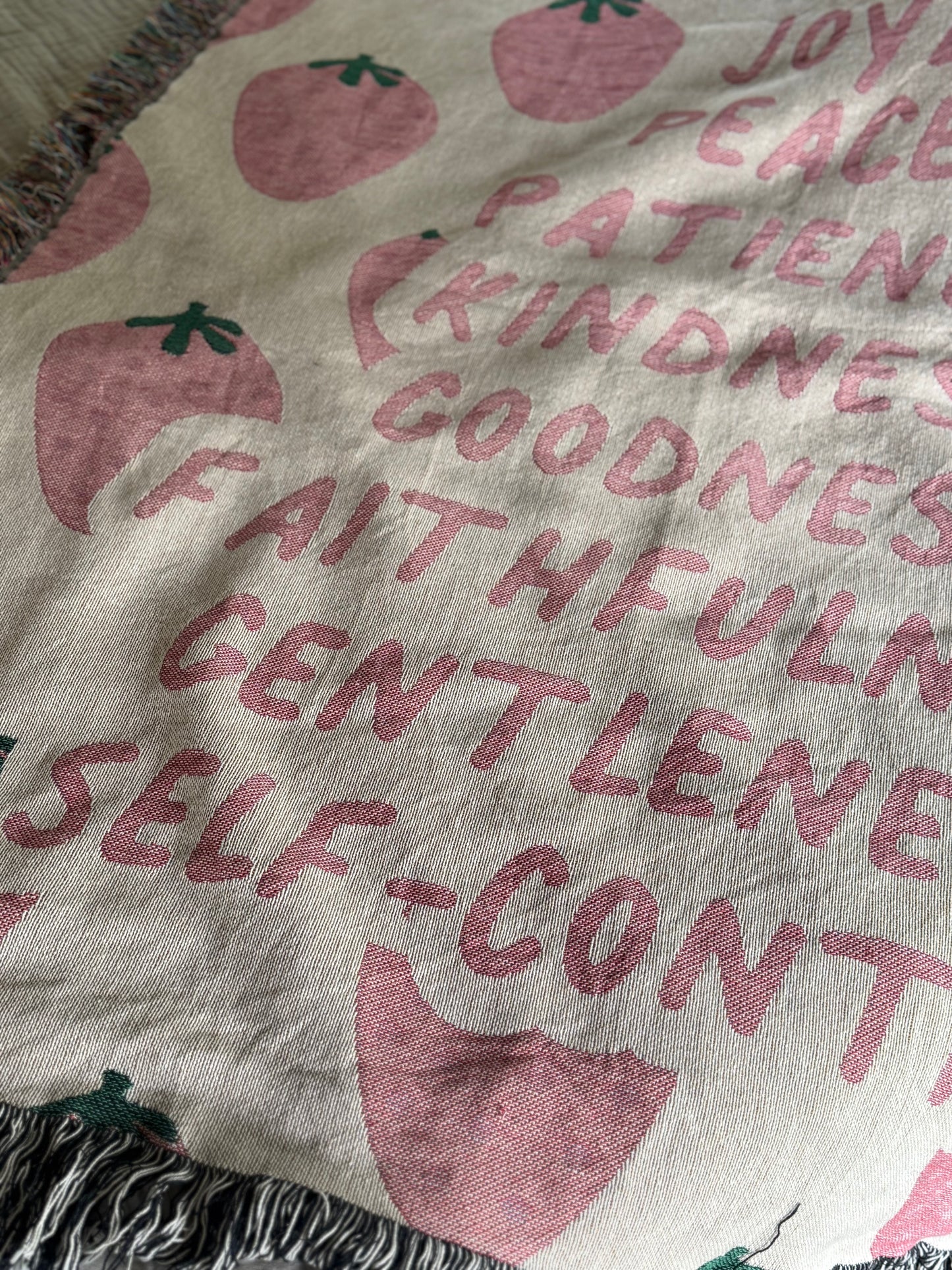 fruit of the spirit woven blanket